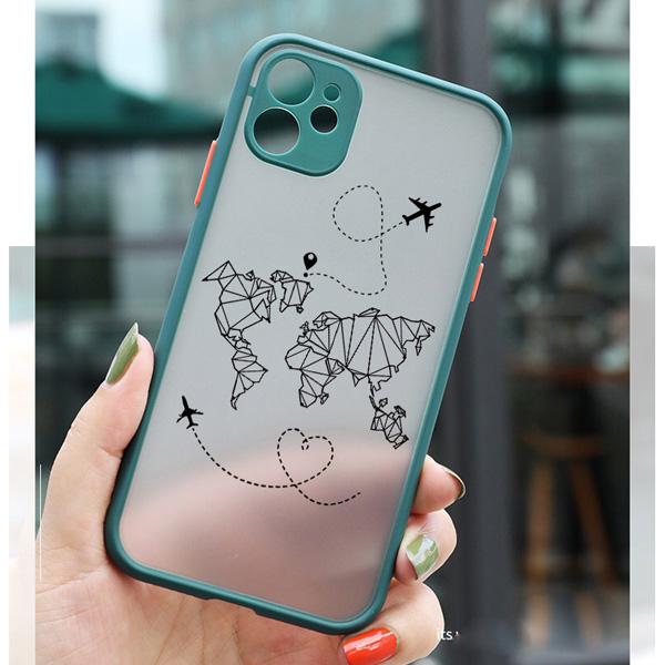 World Map Travel Camera Protection Phone Case For iPhone 11 13 12 14 15 16 Pro Max Mini 7 8 Plus XS XR SE20 Plane Hard PC Cover