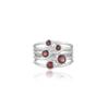Garnet Multi-Stone Ring – 925 Sterling Silver Statement Band – Handmade January Birthstone Jewelry for Women