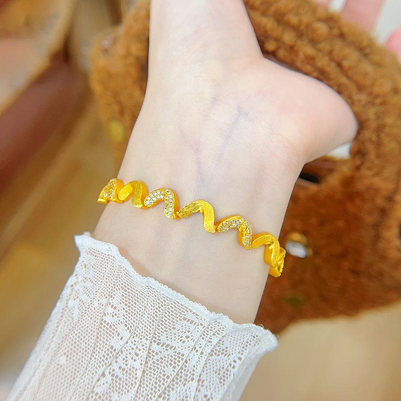 

Браслет 24k U-образной формы, роскошный, с высоким чувством моды, браслет с подвеской в виде сердца, новые украшения