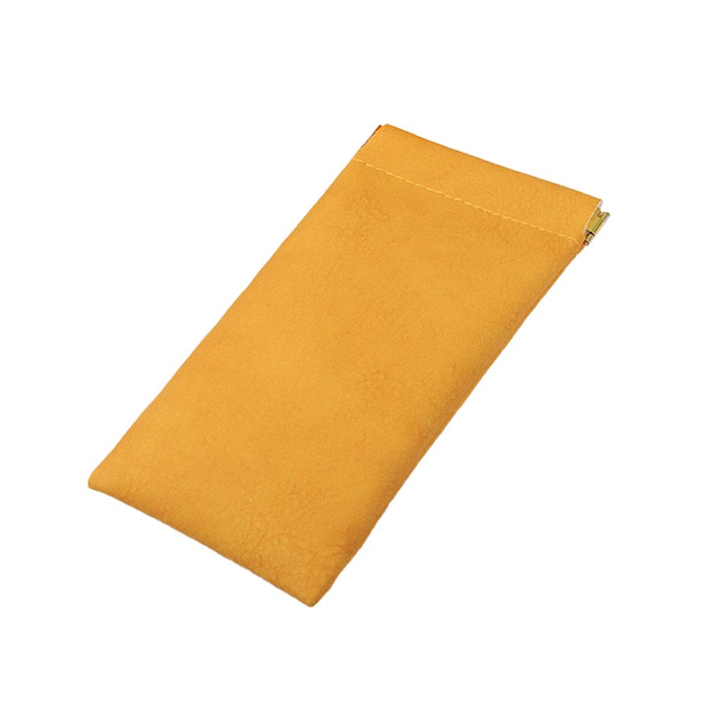 

1pc Glasses Bag Thickened Suede Waterproof Soft Faux Leather Glasses Storage Pouch Elastic Opening Auto Closure Sunglasses Pouch оранжевый