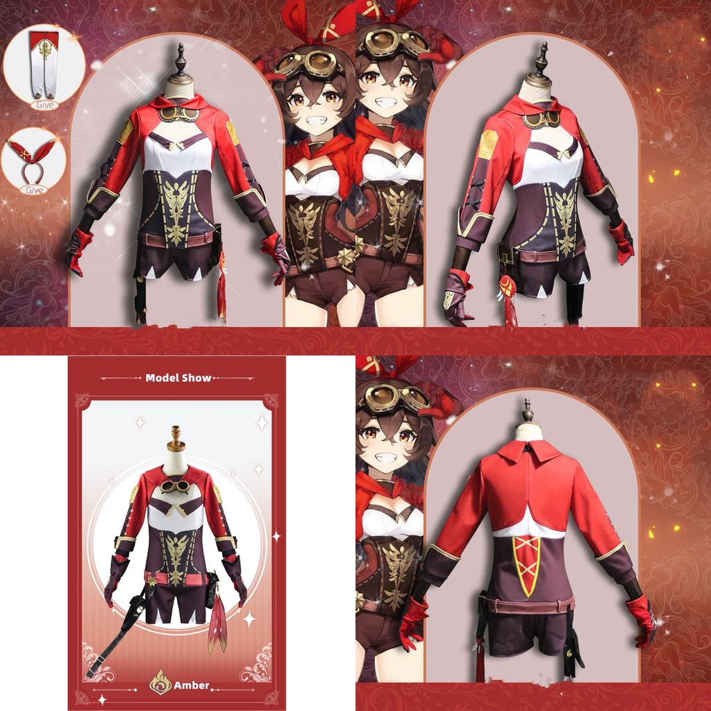Stunning Amber Suit Cosplay Costume For Genshin Impact Fans!