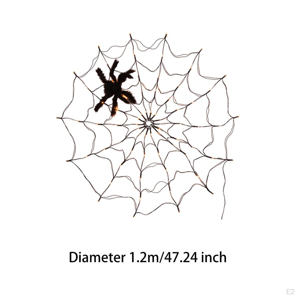 Spider Web Light Halloween Decorations Indoor USB Outdoor Lighted Led String for Event