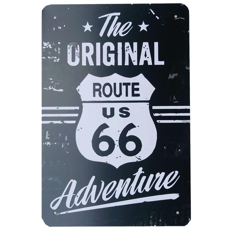 Mfoever Tin Sign Vintage Garage Route  Metal Tin Sign Set Retro Mechanic Repair Workshop Wall Art Decor for Man Cave Bar Pub Rustic Iron Painti