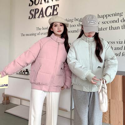2024 New Stand-up Collar Cotton-padded Clothes Women's Trendy Winter Clothes Short Loose Thickened Warm Jacket Bread Clothes Jacket