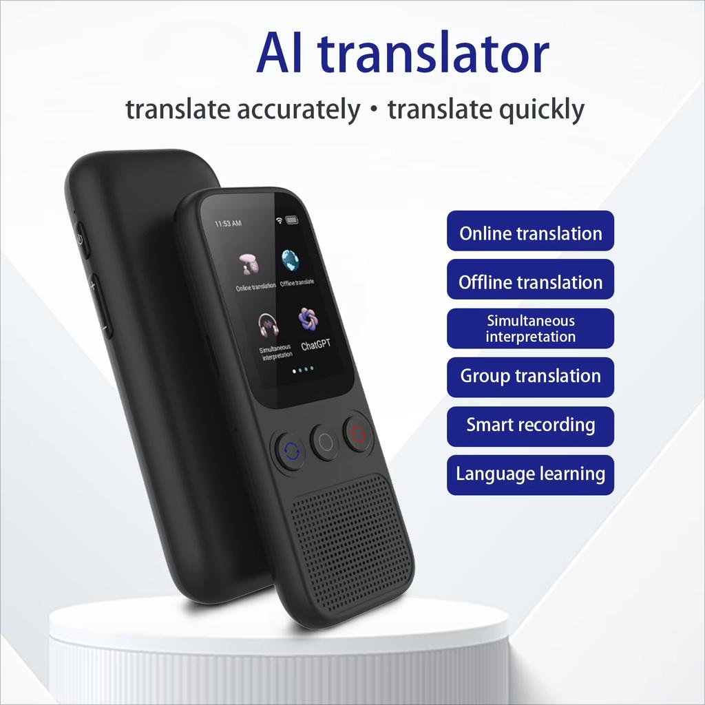 Language AI Translator Device with 138 Languages Voice Translating 17 Offline Translation Simultaneous Interpretation