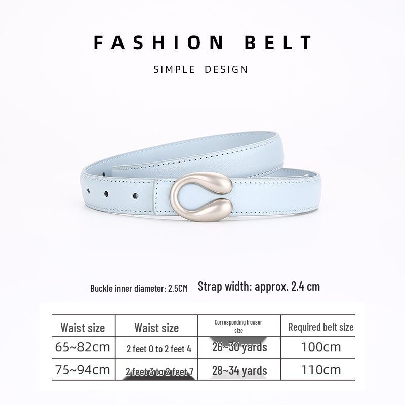 Women s Genuine Leather Retro Thin Waistband - Stylish, Versatile, and Decorative Suit Accessory. 100cm светло-синий