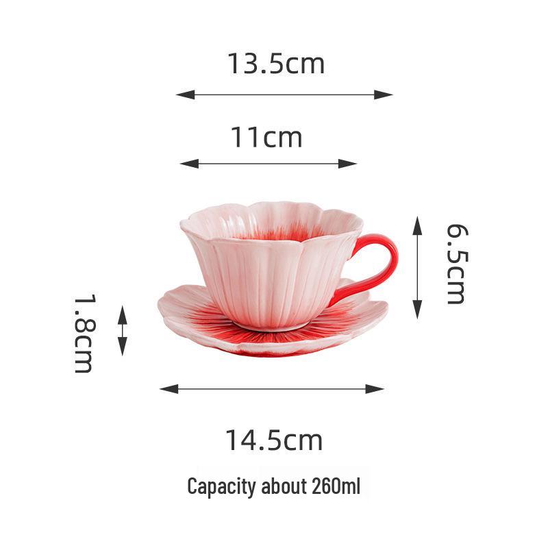 Elegantes handbemaltes Latte-Tassen- und Untertassenset für Damen – Einzigartiges und schönes Design