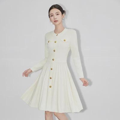 Xiao Xiang Celebrity Strick-Faltenrockkleid für zierliche Frauen – schmale Passform, vielseitiger kurzer Rock
