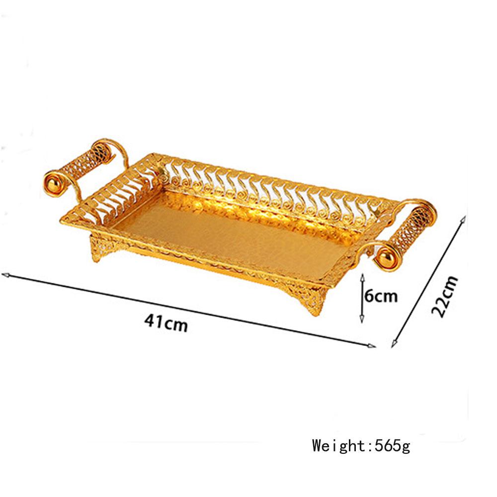 Fruit Plate Iron Fruit Serving Tray Rectangle Party Tray with 2 Handle Veggie Candy Tray for Table Dessert Snack