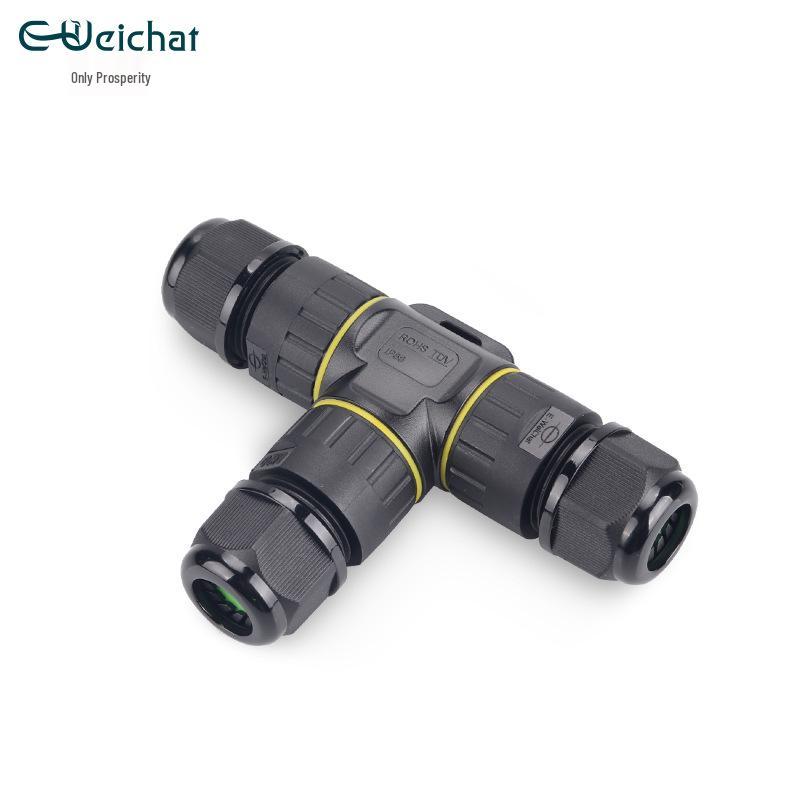 Outdoor Waterproof T-Type Three-Way Cable Connector, 2/3/4 Core, Flame Retardant for Landscape Lights