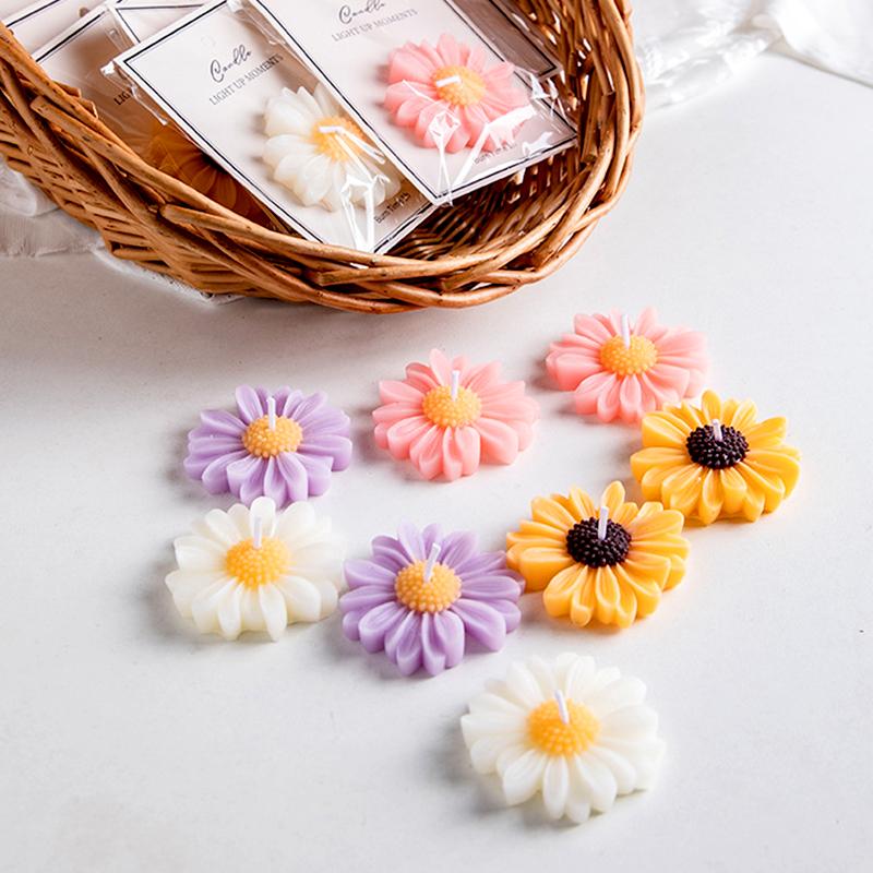 1PC Floating Candles Wedding 3D Daisy Flower Romantic Flower Shape Candlelights Suitable For Spring And Summer 4 Styles