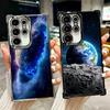Earth Stars Space Universe Plating Phone Case For Samsung Galaxy S24 S25 FE S26 Edge S23 Ultra S22 S21 Plus S20 Anti-Fall Airaba