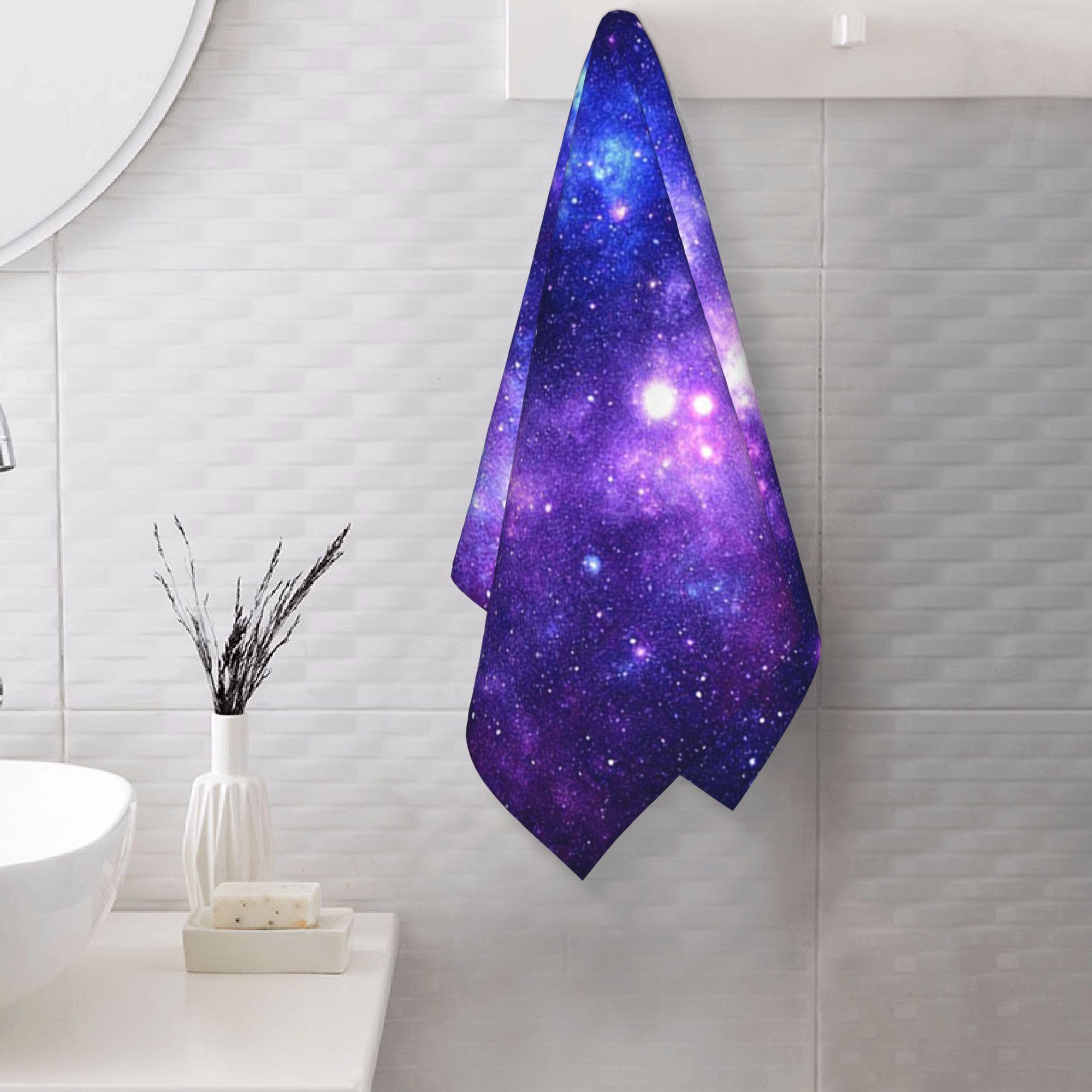 Ka Chen Muxi Purple/Blue Galaxy Nebula Soft Face Towel Quick Dry Pool Bath Cotton Towels Absorbent Quick