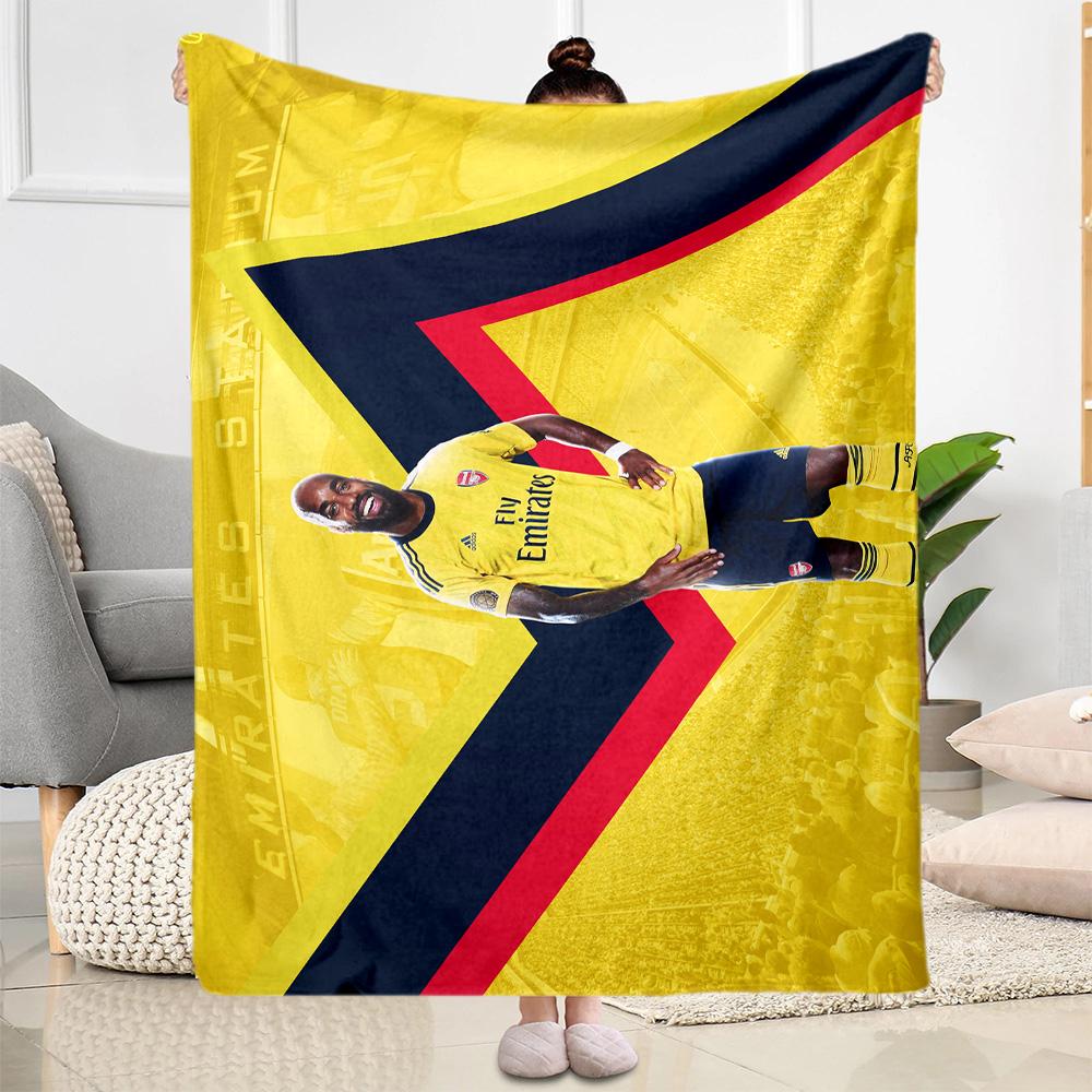 Football Player Yellow Kit Blanket Soft Warm Cozy Great for Couch Seaside Chair All-Season Use Digital Print Suitable for Gifting Relatives and Friend