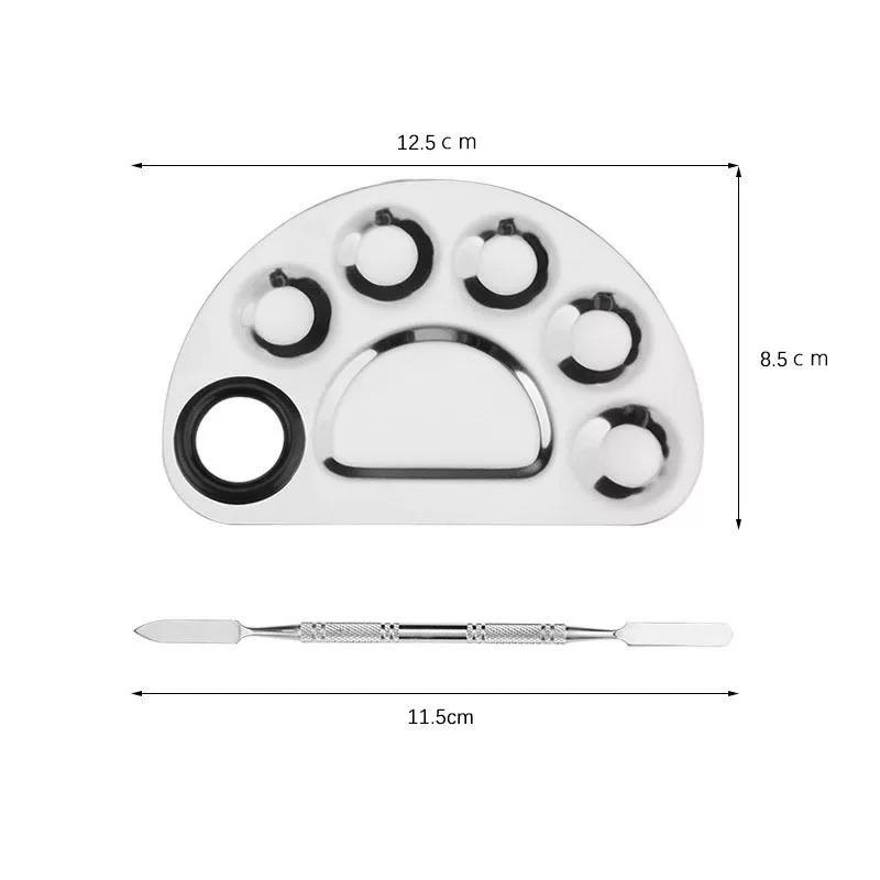 Wholesale Price Mixing Palette Steel Metal Nail-art Cosmetic Artist Mixing Palette With Spatula Tool