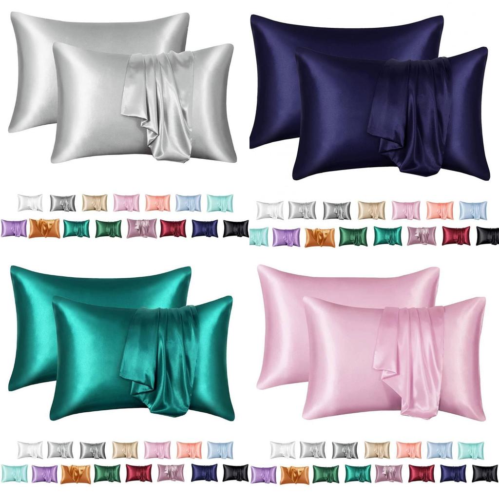 Elegante Collezione di Federe in Raso Light Luxury Disponibile in Molti Colori alla Moda