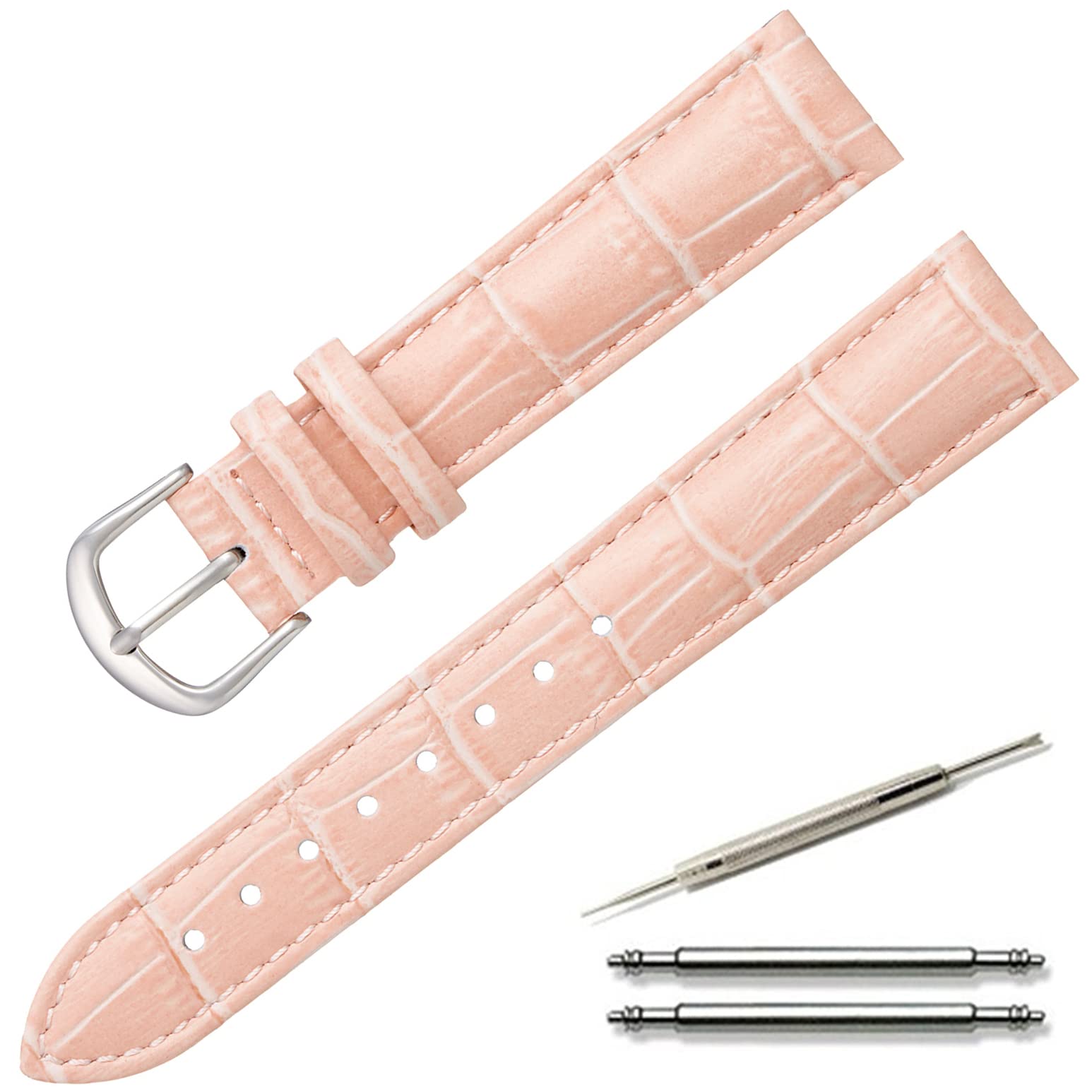 

Calme Watch Strap, Genuine, Crocodile-Embossed, Leather Band, Replacement Strap, 0.5-0.9” (12 - 22 mm),