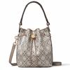 T Monogram Embroidered PU Bucket Bag Women Handbags Charcoal 182854-200