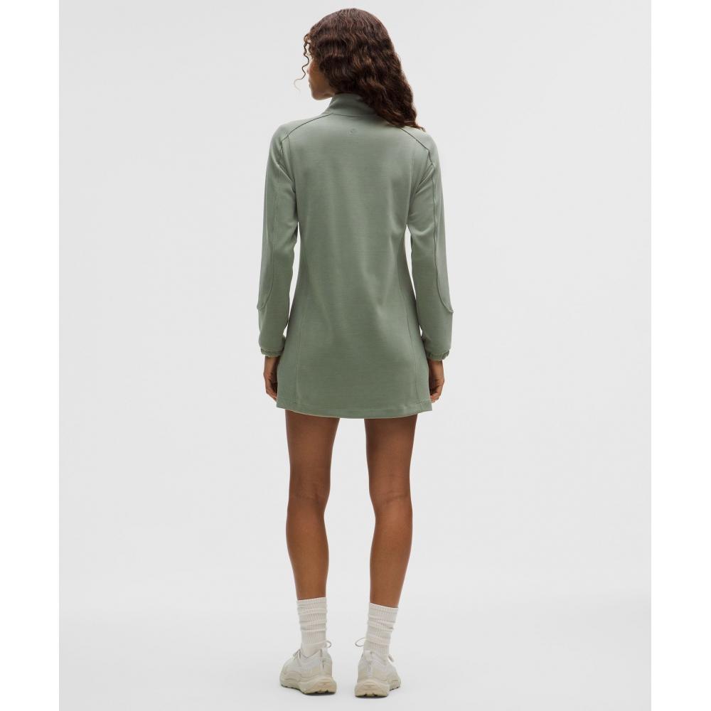 Lululemon Softstreme Half Zip Mini Dress Willow Leaf