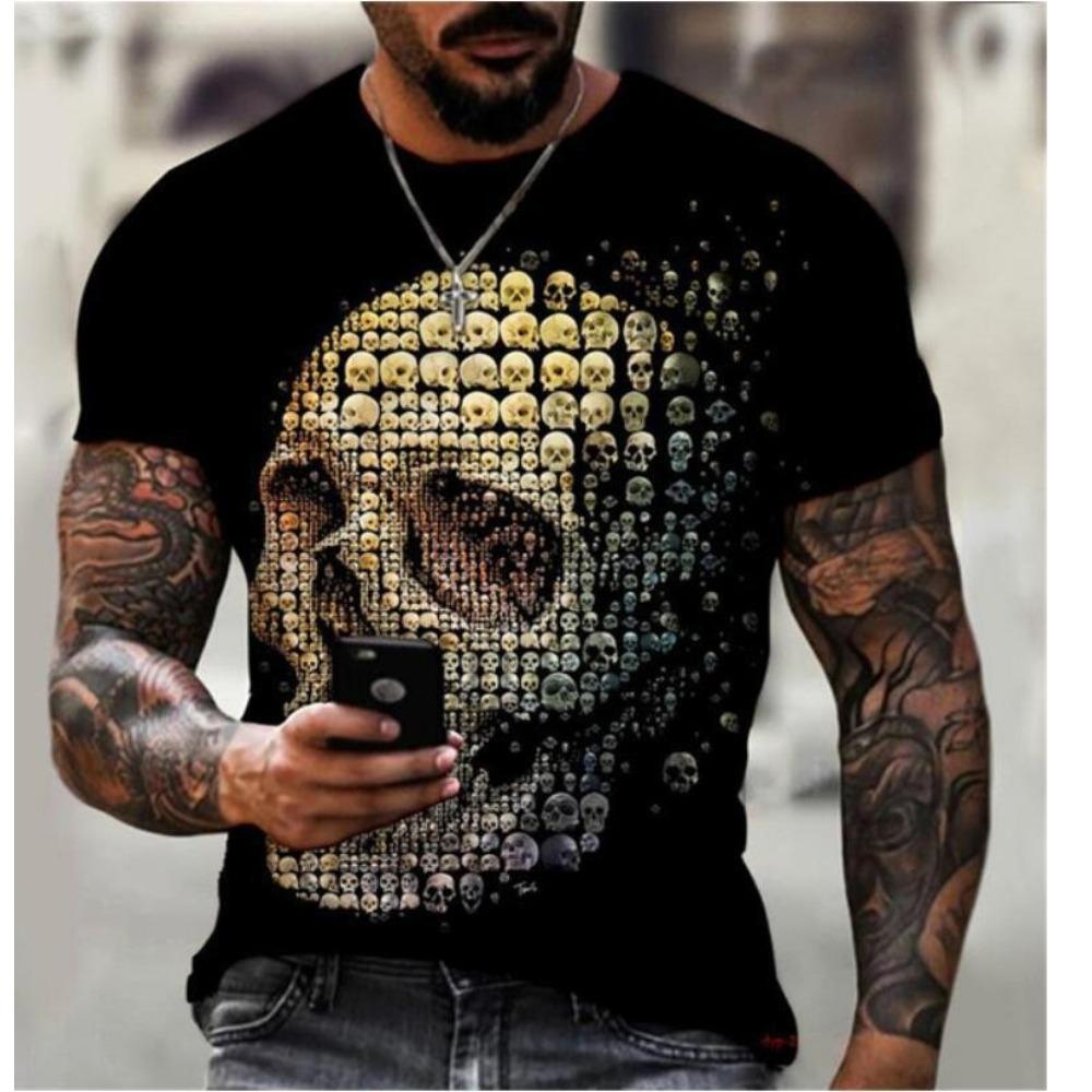 T-shirt z cyfrowym drukiem 3D dla nastolatków i mężczyzn, z krótkim rękawem, wszechstronny, oddychający