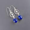 Naturalny Kamień Lapis Lazuli Srebro Próby 925 Biżuteria Ręcznie Robione Kolczyki 2.00" EE-17-23