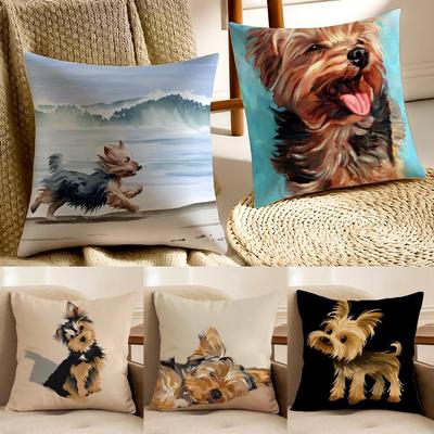 ŁADNA UROCZA Poszewka na poduszkę Pies Yorkshire Terrier Przeciw roztoczom Dekoracja salonu kanapy Poszewka na poduszkę Pokój