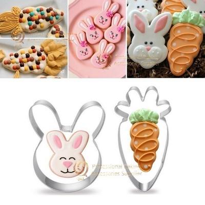 1PZ Stili Vari Acciaio Inossidabile Tagliabiscotti di Pasqua Coniglio di Pasqua Uova Carota Stampo per Biscotti Utensili da Cucina Tagliabiscotti Strumento per la Cottura