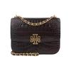 Britten Pattern Coccodrillo Catena Doppio Logo T Borsa a Spalla/Crossbody in Pelle Piccola da Donna Cioccolato 141029-206