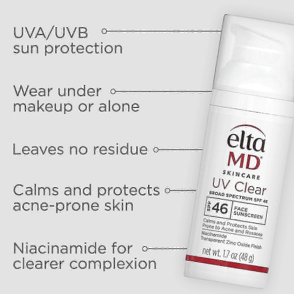 EltaMD UV Daily Crema Idratante Solare Viso SPF 40/46 con Ossido di Zinco, Crema Idratante Viso Quotidiana con SPF, Protezione Solare