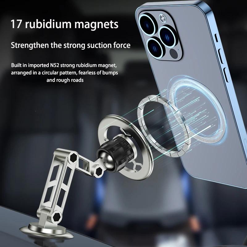 Universal 360° Rotation Magnetic Car Phone Holder Instrument desk support in Car For iPhone 17 16 15 14 13 12 Pro Max Samsung