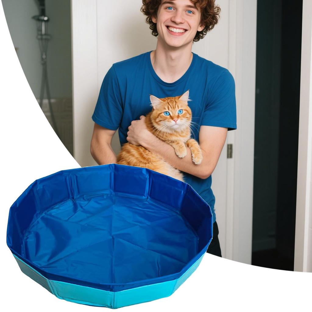 Dog Swimming Pool PVC Foldable Dog Bath Tub Travel Doggie Swimming Pool For Outdoor Backyard Camping Beach RV Park Summer Home
