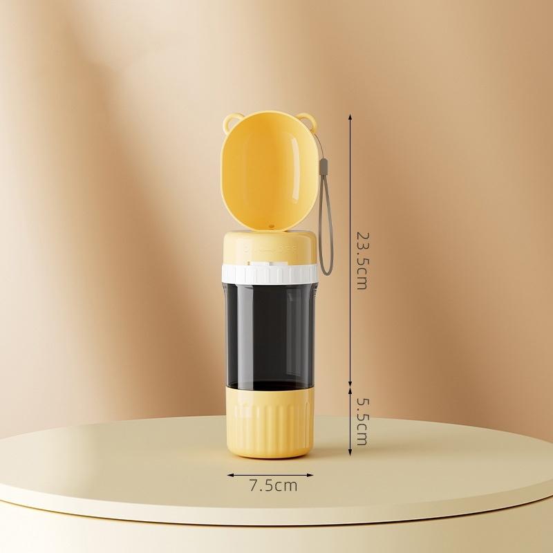 

Портативная бутылка для воды 2в1 для домашних питомцев, собак, 400 мл, бутылка для воды, 180 мл, миска для кормления, для маленьких и больших собак, дорожная миска для питомцев для улицы, товары для питомцев