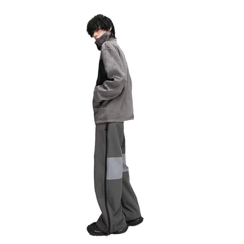 2023 American Retro High Street Suede Baseball Jacket for Men - Spring/Autumn Trendy Bomber Jacket