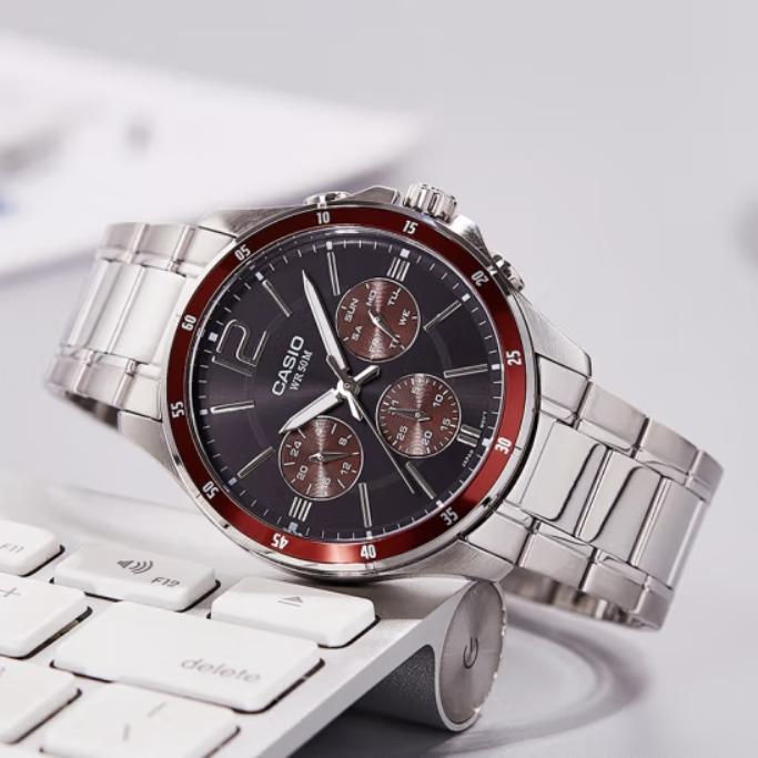 Casio Standard Series Dress Series Steel Heart Quartz Movement Stainless Steel Strap Men watches Black MTP-1374D-5A