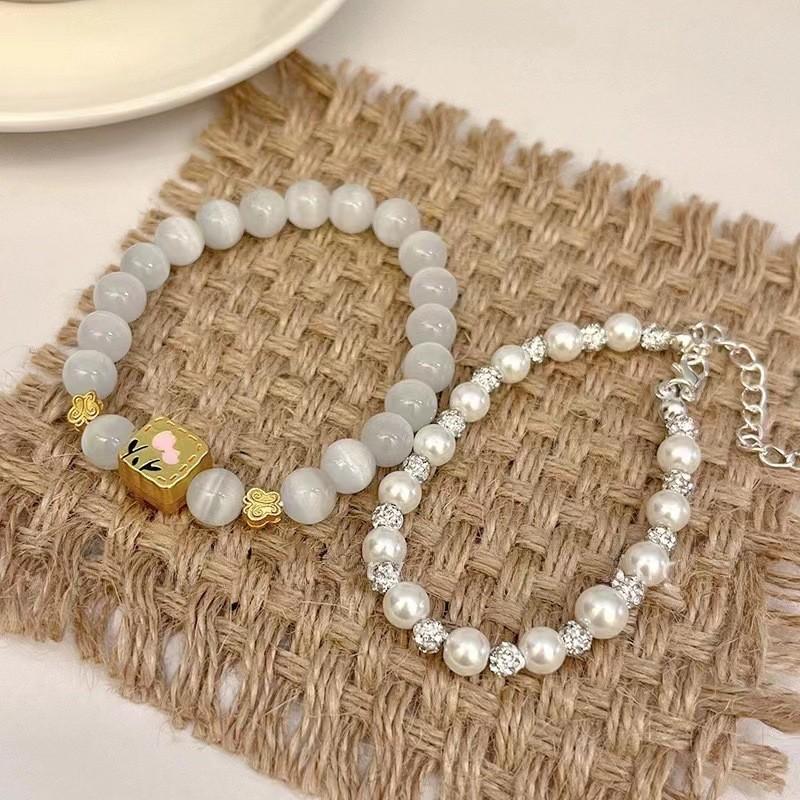 Cats Eye Gorgeous Stone Beaded Bracelet Highfashion Unisex Wrist Accessory