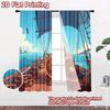 2D Flat Printing 2pcs Curtain Party Window Curtains Sailing Ship Deck Digital Printed Polyester Drapes Birthday Party for Living