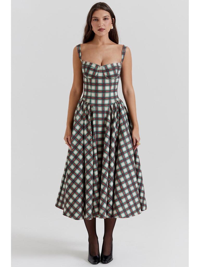 Summer New French Retro Long Dress - Court Style Spaghetti Strap Dopamine Outfit for Women