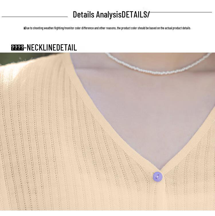 MOCANA Women's Summer Thin Long-Sleeve V-Neck Knit Top MKNJD3726