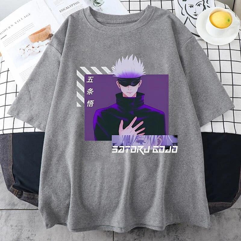 Nové tričko Satoru Gojo s potiskem Dámské Unisex Dospívající Móda Anime Harajuku Neformální Trička s krátkým rukávem Trička