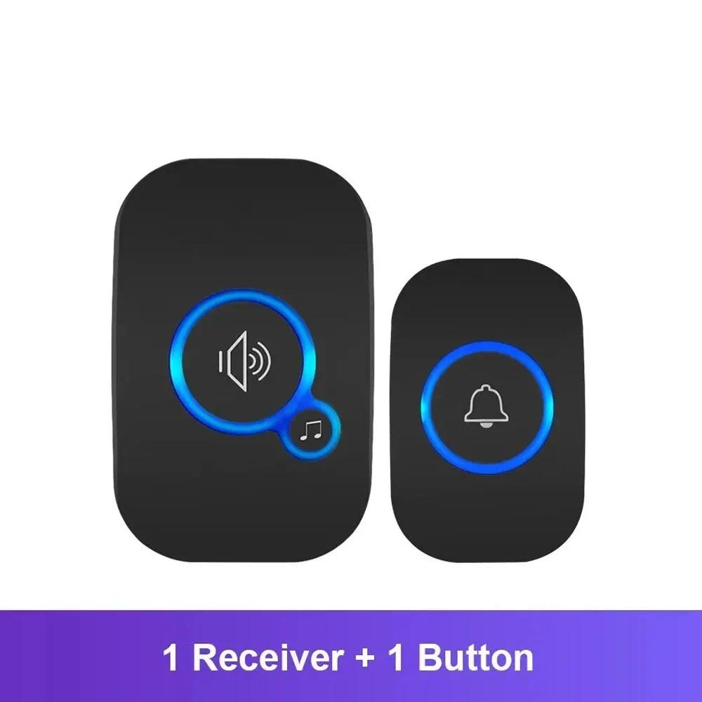 LED Wireless Doorbell Waterproof Door Chime Kit Welcome Chime Home Door Bell Intelligent 32 Songs Melodies With 4 Volume Levels