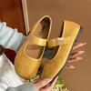 Temperament commuter French flat bottom shallow mouth single shoes women's summer 2025 new with skirt versatile soft sole Mary Jane shoes