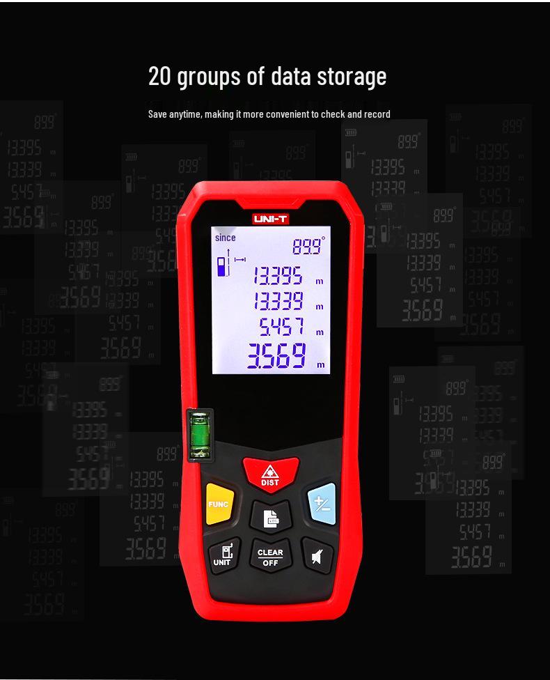 UNI-T High-Precision Rechargeable Infrared Laser Rangefinder: Handheld Room Measurement Device