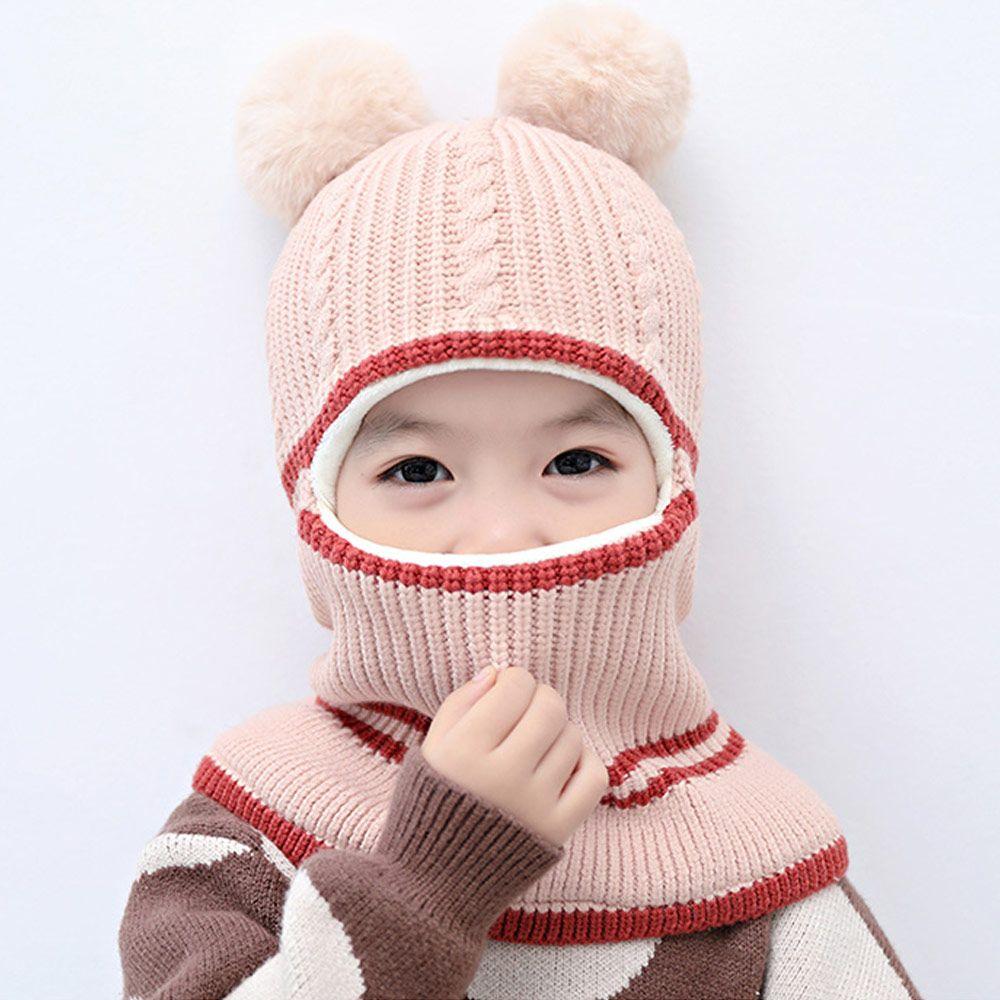 Masked Cap Winter Warm Baby Beanie Hat Cartoon Balaclava Hat Children Knitted  Cap Neck Face Guard
