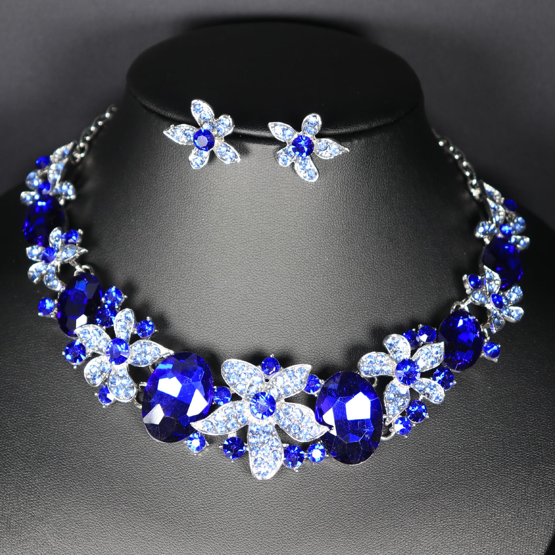 

Товар Серьги Комплект Цепочка 2-х Части Кристалл Стеклянный Сплав Платье Аксессуары Женское Ожерелье синий