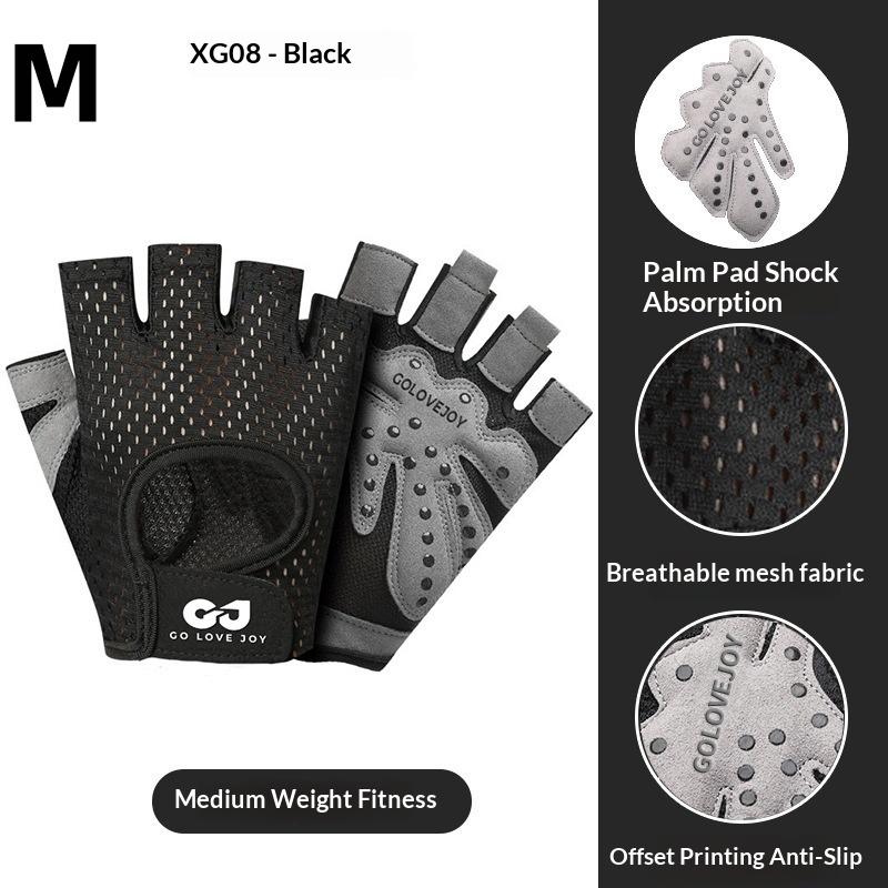 

1Pair Gym Gloves Fitness Weight Lifting Body Building Training Sports Gloves Workout Half Finger Hand Protector For Men Women M