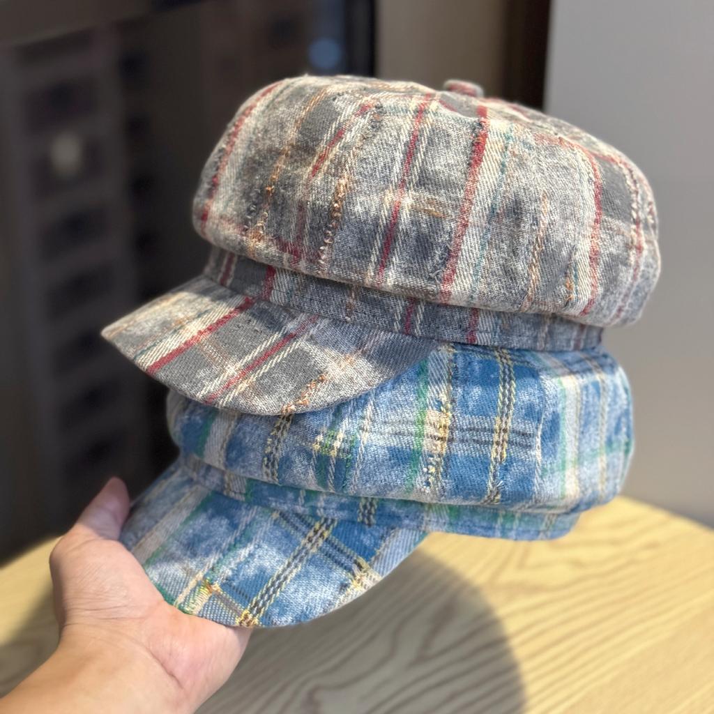 Octagonal Hat for Women Casually Going Out on The Street with Big Head and Face Little Painter's Newsboy Hat Fashionable and Versatile