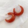 Siasiya Red Crescent Resin Stud Earrings – Women’s Autumn/Winter Collection: Elegant, Niche Style Hoops and Bracelet Set
