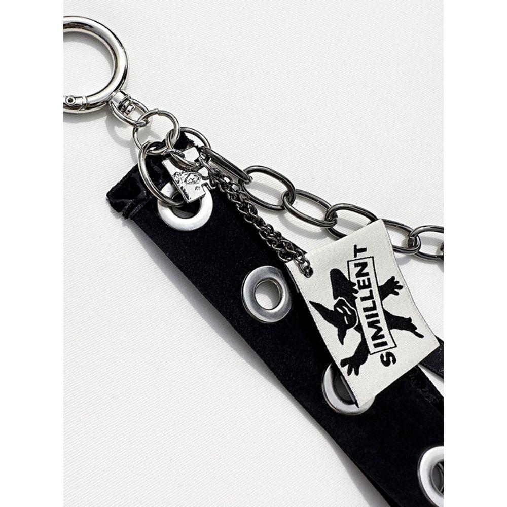 SIMILLENT EYELET STRAP KEYRING_BLACK