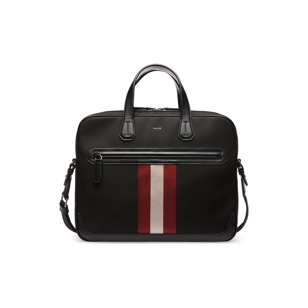 Bally Classic Red And White Striped Minimalist Business Polyester Laptop Bag Men Laptop Bag Black CHAND0S-SM-TSP-6220461