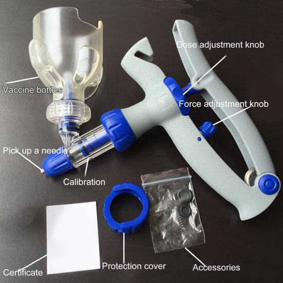 Yousheng 1 Set 1ml/2ml/5ml Pet Syringe Clear Scale Continuous Injection Adjustable Veterinary Automatic Injector Syringe for Poultry